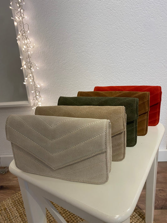 Wildledertasche gesteppt versch. Farben