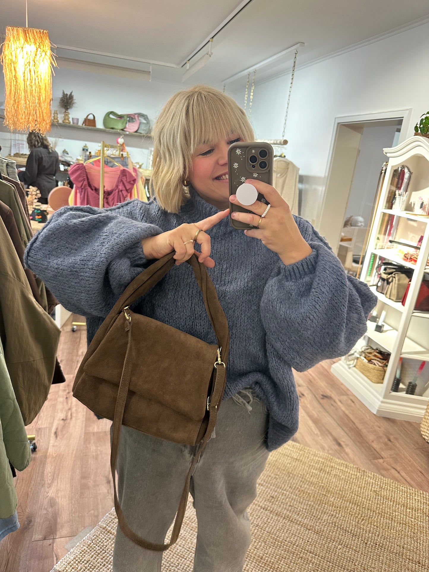 Wildledertasche in versch. Farben