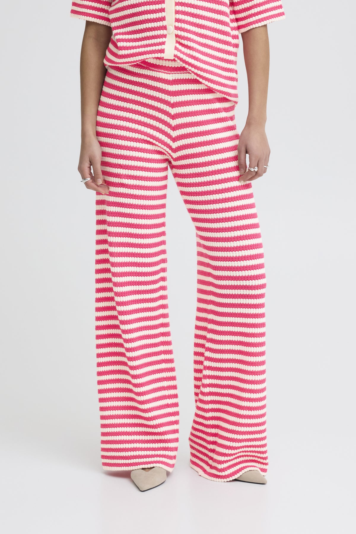 Strickhose pink/weiß