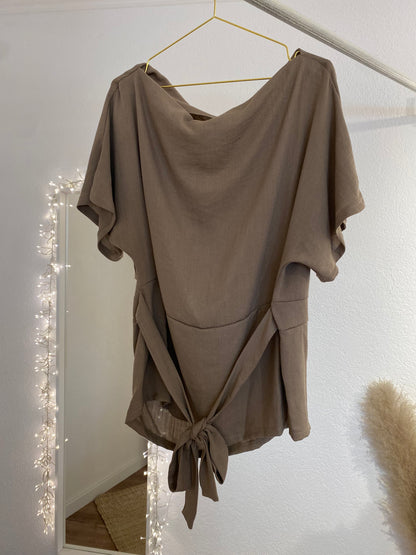 Bluse mit Wasserfall-Ausschnitt und Bindedetail