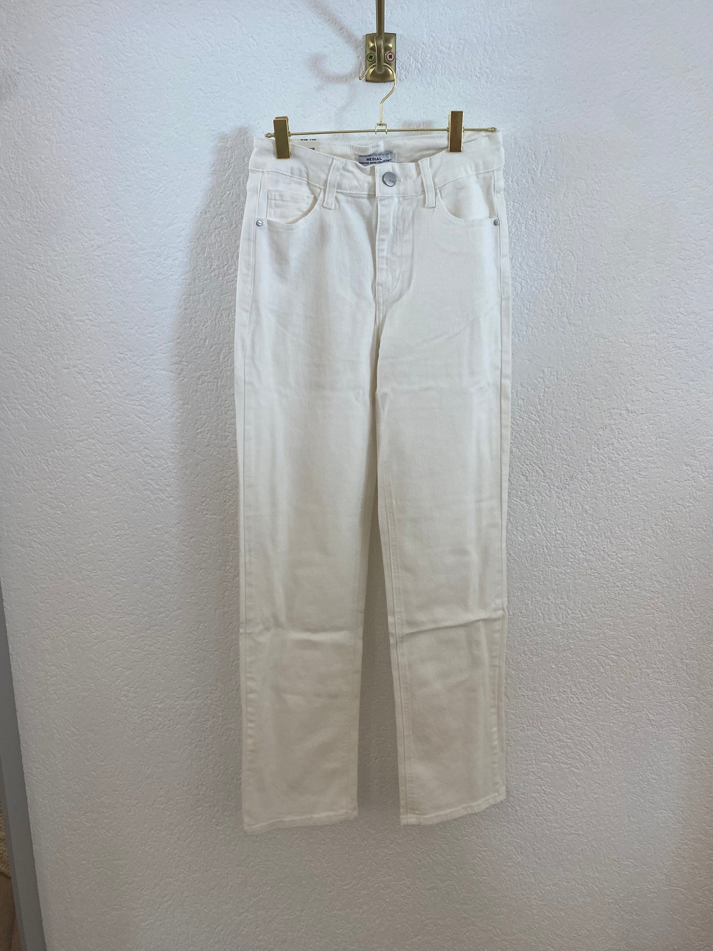 Weiße Straight Leg Jeans