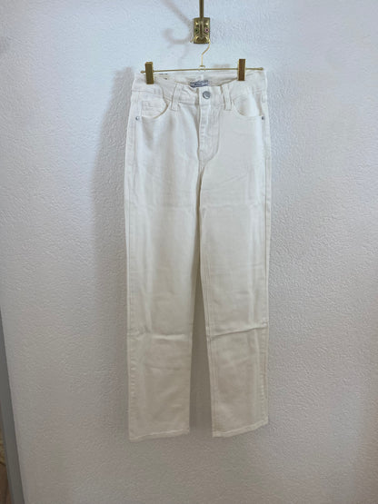 Weiße Straight Leg Jeans