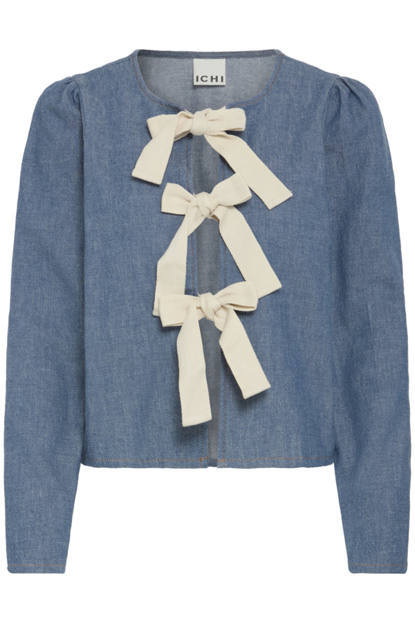 Dünne Jeansjacke mit Schleifen