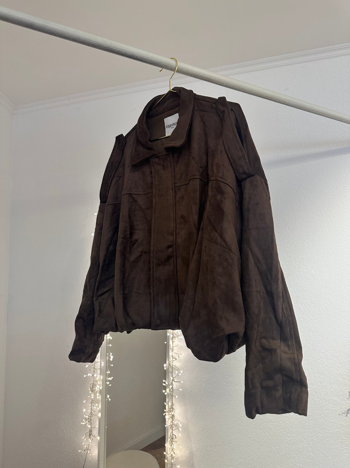 Oversize Jacke in Wildlederoptik versch. Farben