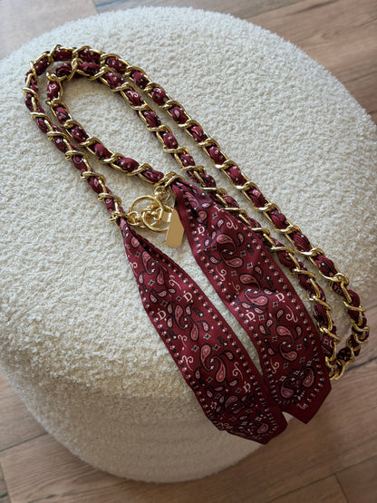 Handykette mit Bandana-Tuch vergoldet lang