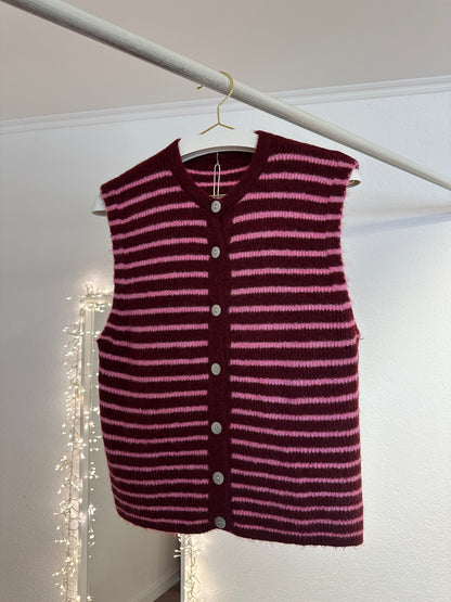 Gestreifte Strickweste versch. Farbe