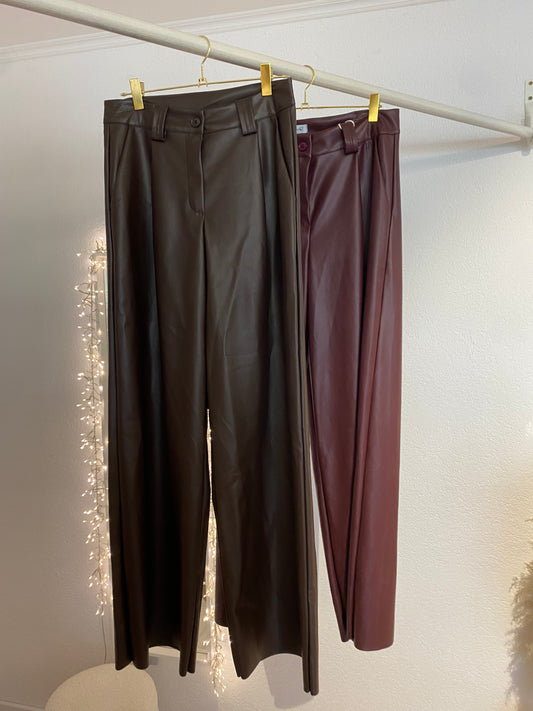 Kunstlederhose Wide-Leg versch. Farben