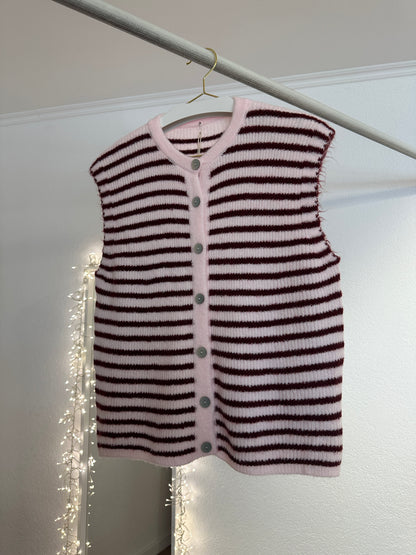 Gestreifte Strickweste versch. Farbe
