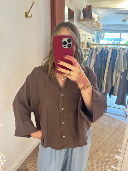 Weite Leinenbluse versch. Farben