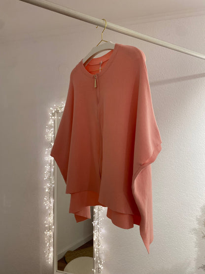 Oversized Strickponcho mit Reißverschluss