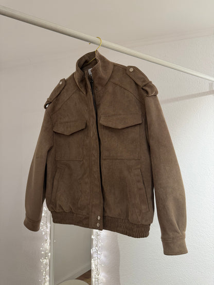 Kunstlederjacke taupe