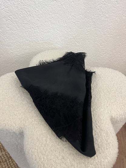 Dreiecks-Seidentuch mit Spitze versch. Farben