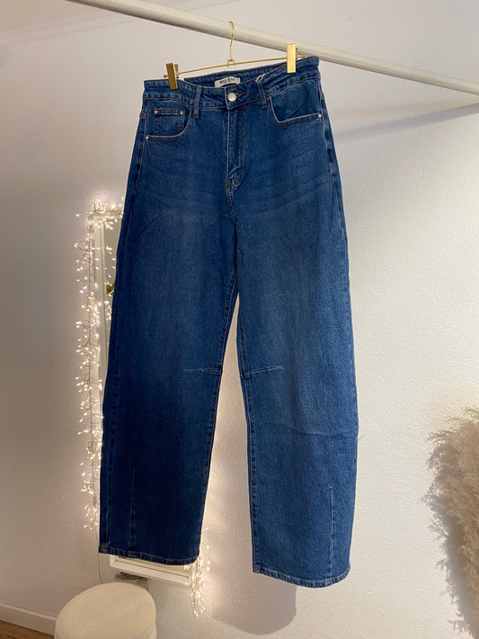 Jeans im Barrel-Fit dunkles Jeansblau