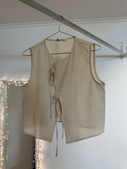 Leinenweste beige