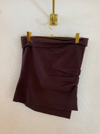 Schulterfreies Stricktop gerafft