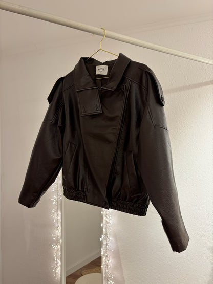 Kunstlederjacke dunkelbraun