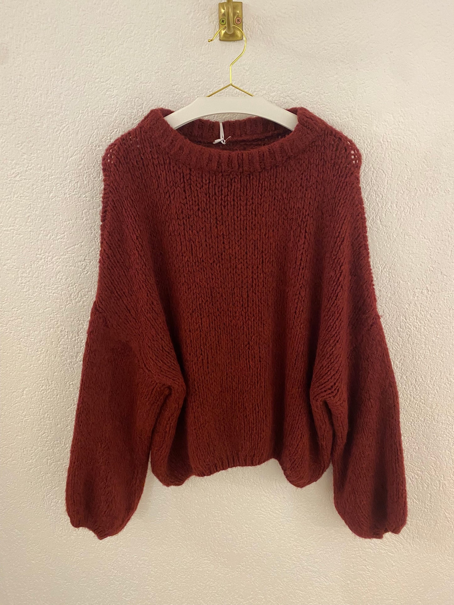 Oversized Strickpulli Bordeaux
