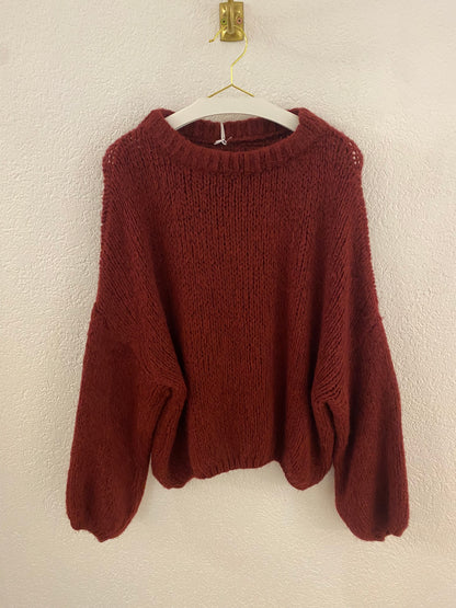 Oversized Strickpulli Bordeaux