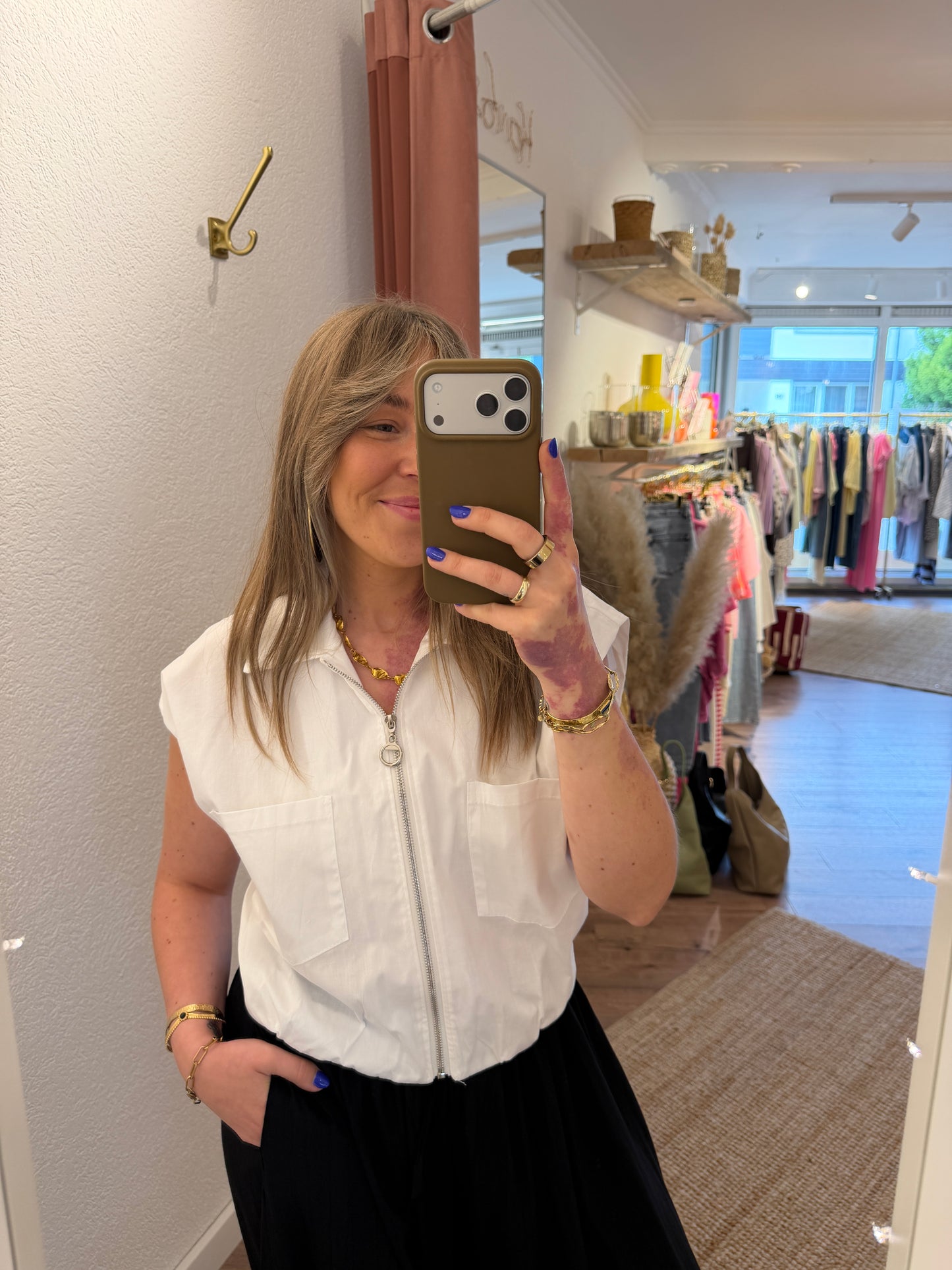 Cropped Blusen Weste versch. Farben