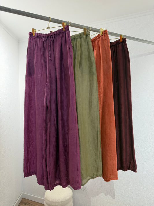 Weite luftige Hose versch. Farben