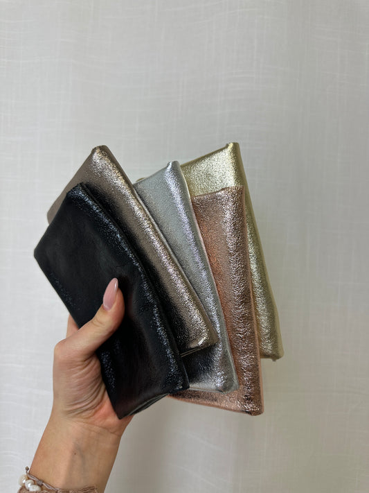 Metallic Geldbörse groß versch. Farbe